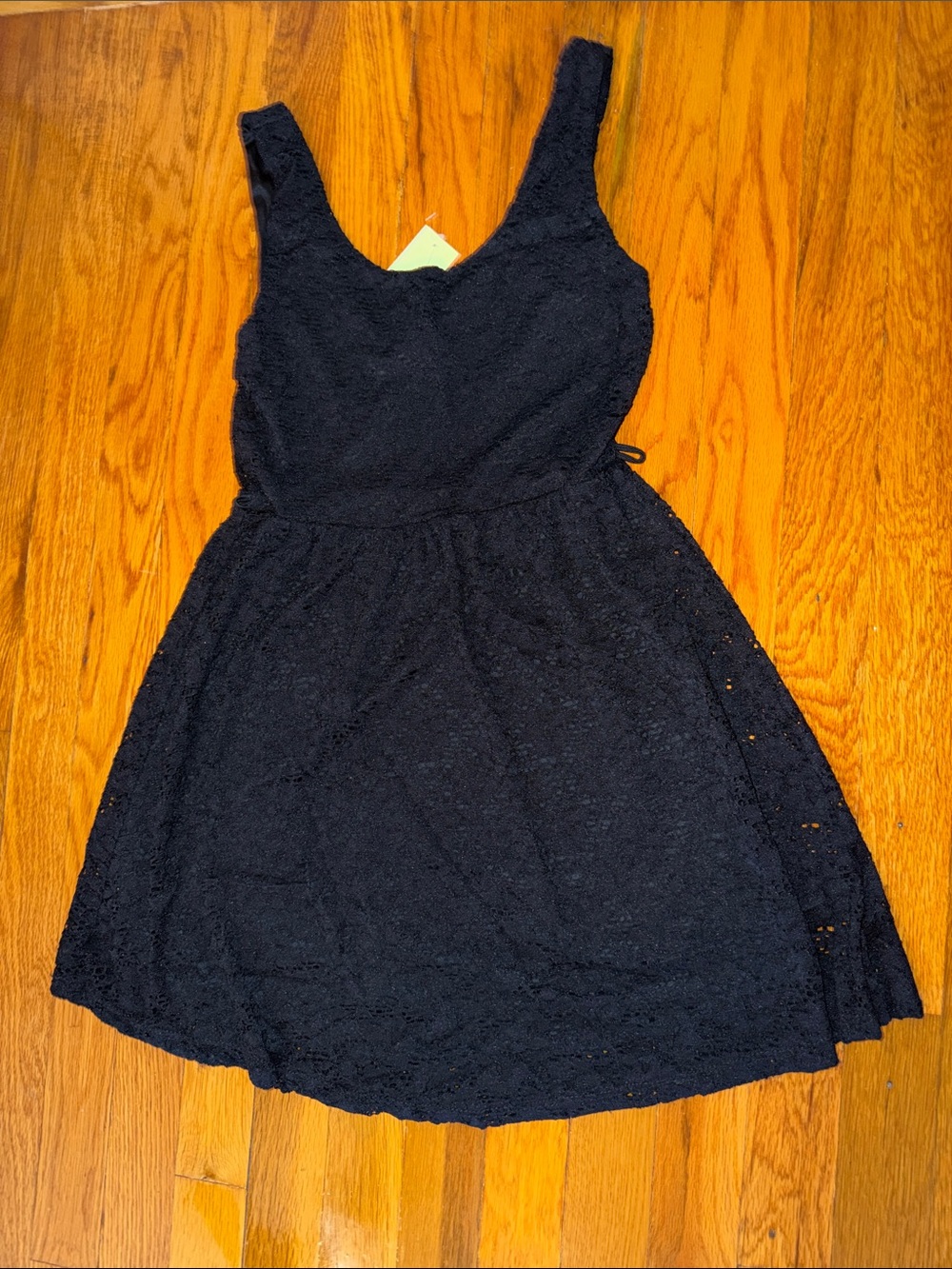 Ambiance Black Lace Mini Dress with Scoop Straps